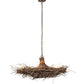 Meyda Lighting Twigs 32" 6-Light Antique Copper & Natural Wood Island Chandelier With Ivory Faux Candlelight