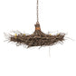 Meyda Lighting Twigs 32" 6-Light Antique Copper & Natural Wood Island Chandelier With Ivory Faux Candlelight