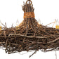 Meyda Lighting Twigs 32" 6-Light Antique Copper & Natural Wood Island Chandelier With Ivory Faux Candlelight