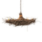 Meyda Lighting Twigs 32" 6-Light Antique Copper & Natural Wood Island Chandelier With Ivory Faux Candlelight