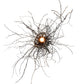 Meyda Lighting Twigs 35" 4-Light Timeless Bronze Pendant Light With Ivory Faux Candlelight