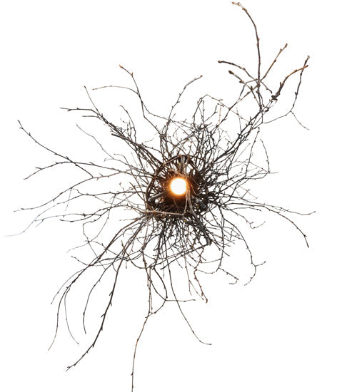 Meyda Lighting Twigs 35" 4-Light Timeless Bronze Pendant Light With Ivory Faux Candlelight