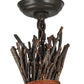 Meyda Lighting Twigs 35" 4-Light Timeless Bronze Pendant Light With Ivory Faux Candlelight