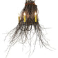 Meyda Lighting Twigs 36" 3-Light Timeless Bronze Wall Sconce With Ivory Faux Candlelight
