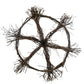 Meyda Lighting Twigs 36" 6-Light Natural Wood & Mahogany Bronze Chandelier With Ivory Faux Candlelight