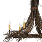 Meyda Lighting Twigs 36" 6-Light Natural Wood & Mahogany Bronze Chandelier With Ivory Faux Candlelight