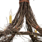 Meyda Lighting Twigs 36" 6-Light Natural Wood & Mahogany Bronze Chandelier With Ivory Faux Candlelight