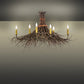 Meyda Lighting Twigs 36" 8-Light Antique Copper & Natural Wood Semi-flush Mount Light With Ivory Faux Candlelight