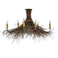 Meyda Lighting Twigs 36" 8-Light Antique Copper & Natural Wood Semi-flush Mount Light With Ivory Faux Candlelight