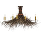 Meyda Lighting Twigs 36" 8-Light Antique Copper & Natural Wood Semi-flush Mount Light With Ivory Faux Candlelight