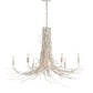 Meyda Lighting Twigs 40" 8-Light White Chandelier With White Faux Candlelight