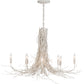 Meyda Lighting Twigs 40" 8-Light White Chandelier With White Faux Candlelight