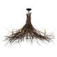 Meyda Lighting Twigs 48" 4-Light Mahogany Bronze Chandelier With Ivory Faux Candlelight
