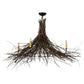 Meyda Lighting Twigs 48" 4-Light Mahogany Bronze Chandelier With Ivory Faux Candlelight