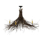 Meyda Lighting Twigs 48" 4-Light Mahogany Bronze Chandelier With Ivory Faux Candlelight