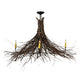 Meyda Lighting Twigs 48" 4-Light Mahogany Bronze Chandelier With Ivory Faux Candlelight