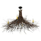 Meyda Lighting Twigs 48" 4-Light Mahogany Bronze Chandelier With Ivory Faux Candlelight