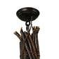 Meyda Lighting Twigs 48" 4-Light Mahogany Bronze Chandelier With Ivory Faux Candlelight