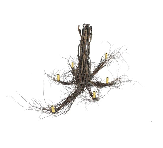Meyda Lighting Twigs 48" 6-Light Mahogany Bronze Ceiling Medallion Chandelier
