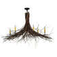 Meyda Lighting Twigs 48" 6-Light Mahogany Bronze Chandelier With Ivory Faux Candlelight