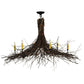 Meyda Lighting Twigs 48" 6-Light Mahogany Bronze Chandelier With Ivory Faux Candlelight