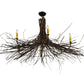 Meyda Lighting Twigs 48" 6-Light Mahogany Bronze Chandelier With Ivory Faux Candlelight