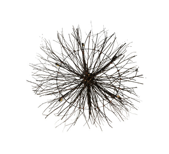 Meyda Lighting Twigs 48" 6-Light Mahogany Bronze Chandelier With Ivory Faux Candlelight