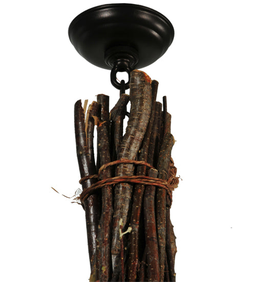 Meyda Lighting Twigs 48" 6-Light Mahogany Bronze Chandelier With Ivory Faux Candlelight