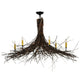 Meyda Lighting Twigs 48" 6-Light Mahogany Bronze Chandelier With Ivory Faux Candlelight
