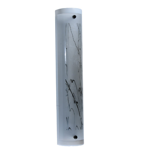 Meyda Lighting Twigs 5" Powder Coated Nickel Steel Wall Sconce With Frosted White Shade Glass