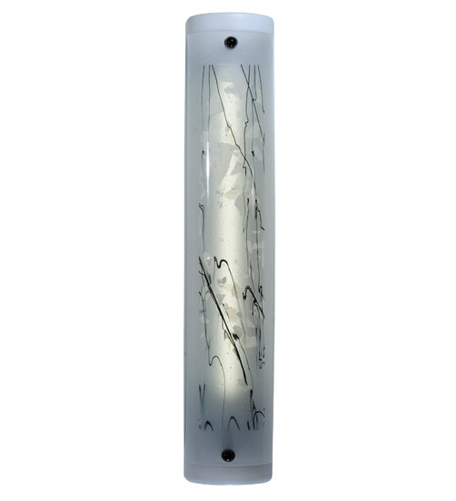 Meyda Lighting Twigs 5" Powder Coated Nickel Steel Wall Sconce With Frosted White Shade Glass