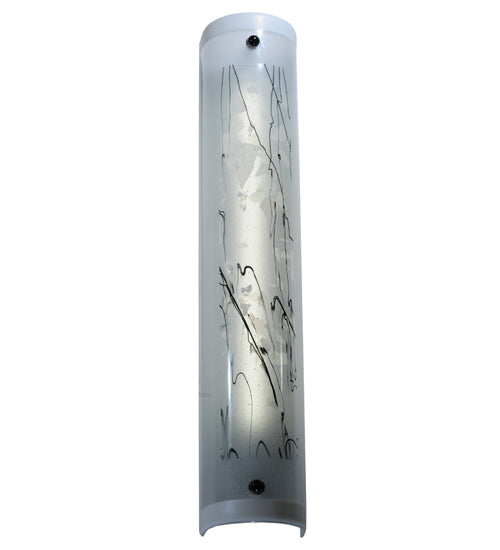 Meyda Lighting Twigs 5" Powder Coated Nickel Steel Wall Sconce With Frosted White Shade Glass