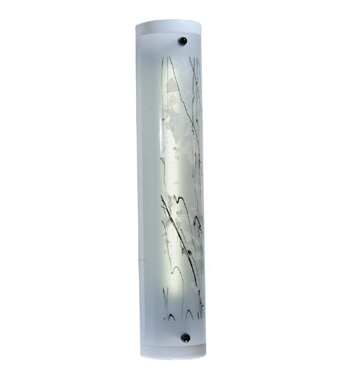 Meyda Lighting Twigs 5" Powder Coated Nickel Steel Wall Sconce With Frosted White Shade Glass