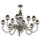 Meyda Lighting Twigs 50" 12-Light Nickel Powder Coat Chandelier With Black Trumpet Textrene Shade