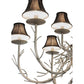 Meyda Lighting Twigs 50" 12-Light Nickel Powder Coat Chandelier With Black Trumpet Textrene Shade