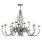 Meyda Lighting Twigs 50" 12-Light Nickel Powder Coat Chandelier With Black Trumpet Textrene Shade