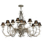 Meyda Lighting Twigs 50" 12-Light Nickel Powder Coat Chandelier With Black Trumpet Textrene Shade