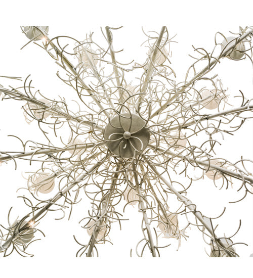 Meyda Lighting Twigs 54" 24-Light Almond Overcast Chandelier With White Faux Candlelight