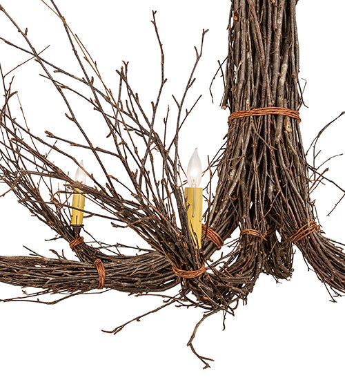 Meyda Lighting Twigs 56" 6-Light Mahogany Bronze Chandelier