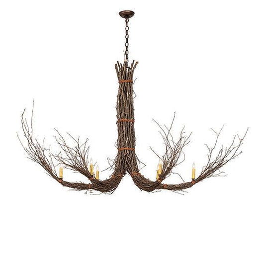 Meyda Lighting Twigs 56" 6-Light Mahogany Bronze Chandelier