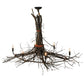 Meyda Lighting Twigs 58" 6-Light Mahogany Bronze Island Chandelier