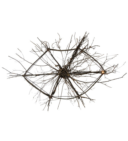 Meyda Lighting Twigs 58" 6-Light Mahogany Bronze Island Chandelier