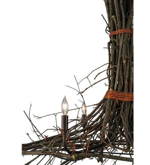 Meyda Lighting Twigs 58" 6-Light Mahogany Bronze Island Chandelier