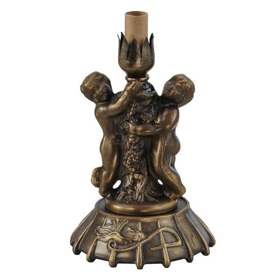 Meyda Lighting Twin Cherub 8" Mahogany Bronze Table Lamp Base