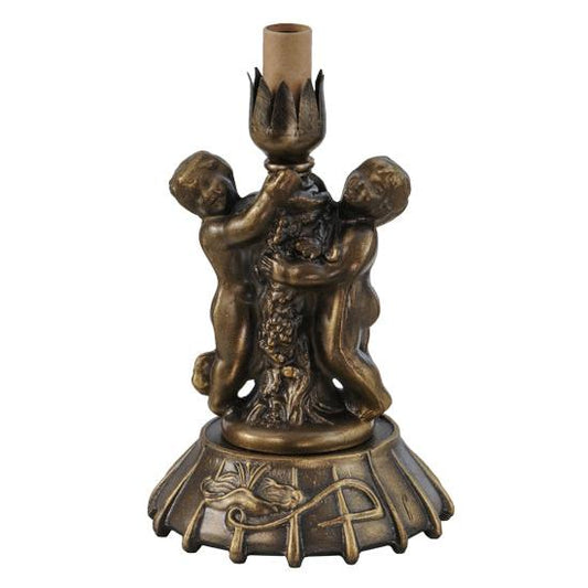 Meyda Lighting Twin Cherub 8" Mahogany Bronze Table Lamp Base