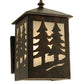 Meyda Lighting Twin Spruce Trees 6" Copper Rust Wall Sconce With Clear Frosted Shade Glass