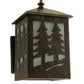 Meyda Lighting Twin Spruce Trees 6" Copper Rust Wall Sconce With Clear Frosted Shade Glass