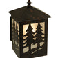 Meyda Lighting Twin Spruce Trees 6" Copper Rust Wall Sconce With Clear Frosted Shade Glass