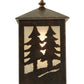 Meyda Lighting Twin Spruce Trees 6" Copper Rust Wall Sconce With Clear Frosted Shade Glass