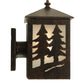 Meyda Lighting Twin Spruce Trees 6" Copper Rust Wall Sconce With Clear Frosted Shade Glass